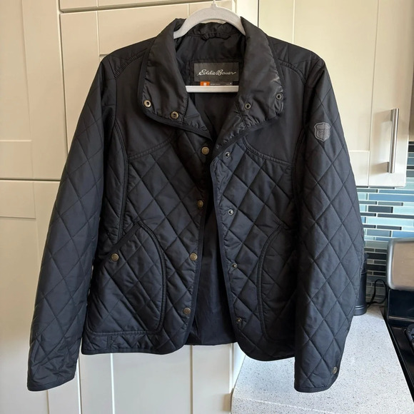 Eddie Bauer Black Quilted Jacket - Picture 1 of 7